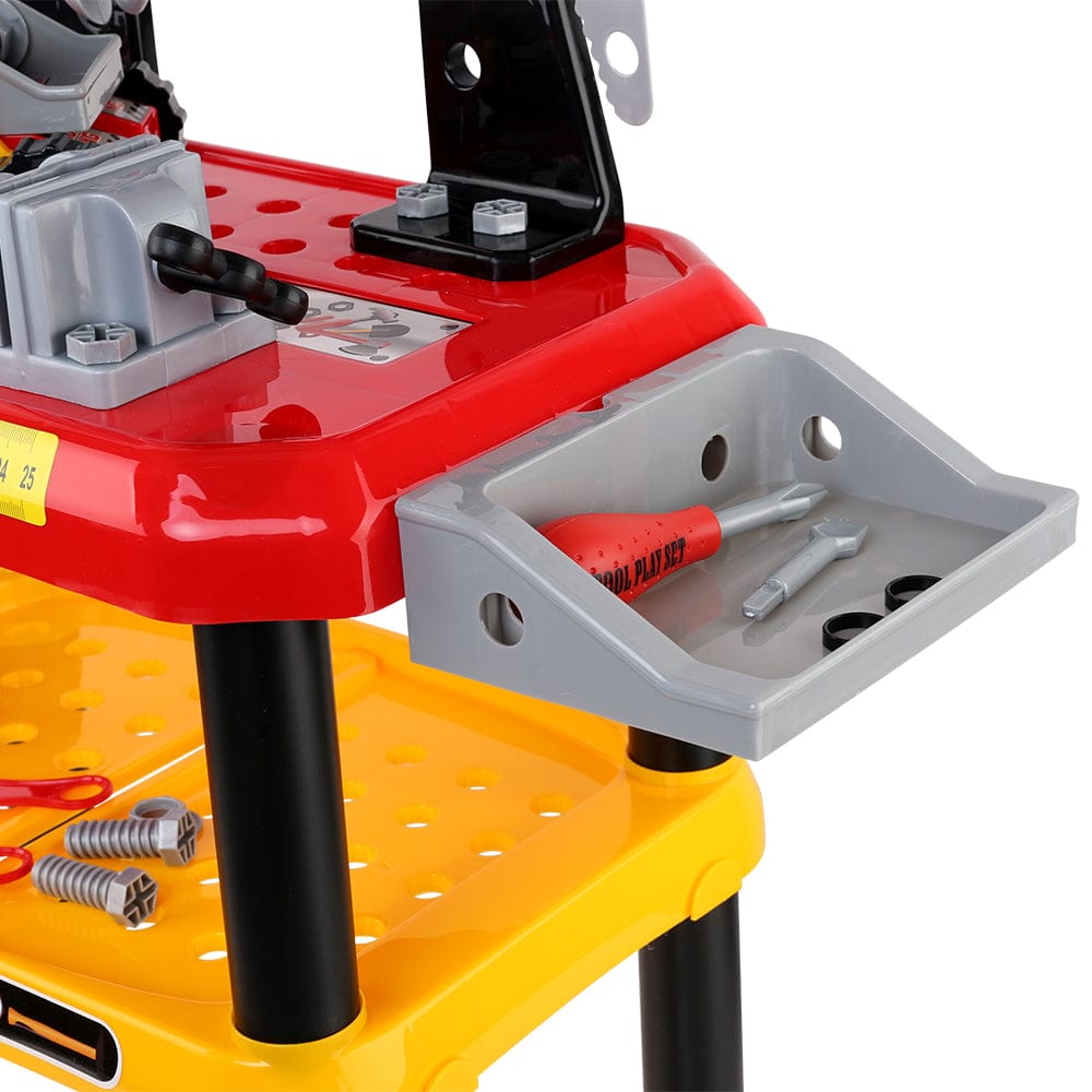 Keezi Baby & Kids > Baby & Kid's Toys > Pretend Play Keezi Kids Pretend Workbench DIY Tools 97 Piece Children Role Play Toys Red