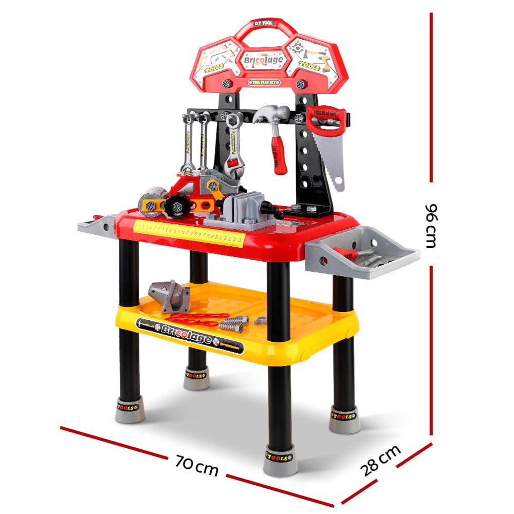 Keezi Baby & Kids > Baby & Kid's Toys > Pretend Play Keezi Kids Pretend Workbench DIY Tools 97 Piece Children Role Play Toys Red