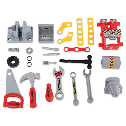 Keezi Baby & Kids > Baby & Kid's Toys > Pretend Play Keezi Kids Pretend Workbench DIY Tools 97 Piece Children Role Play Toys Red