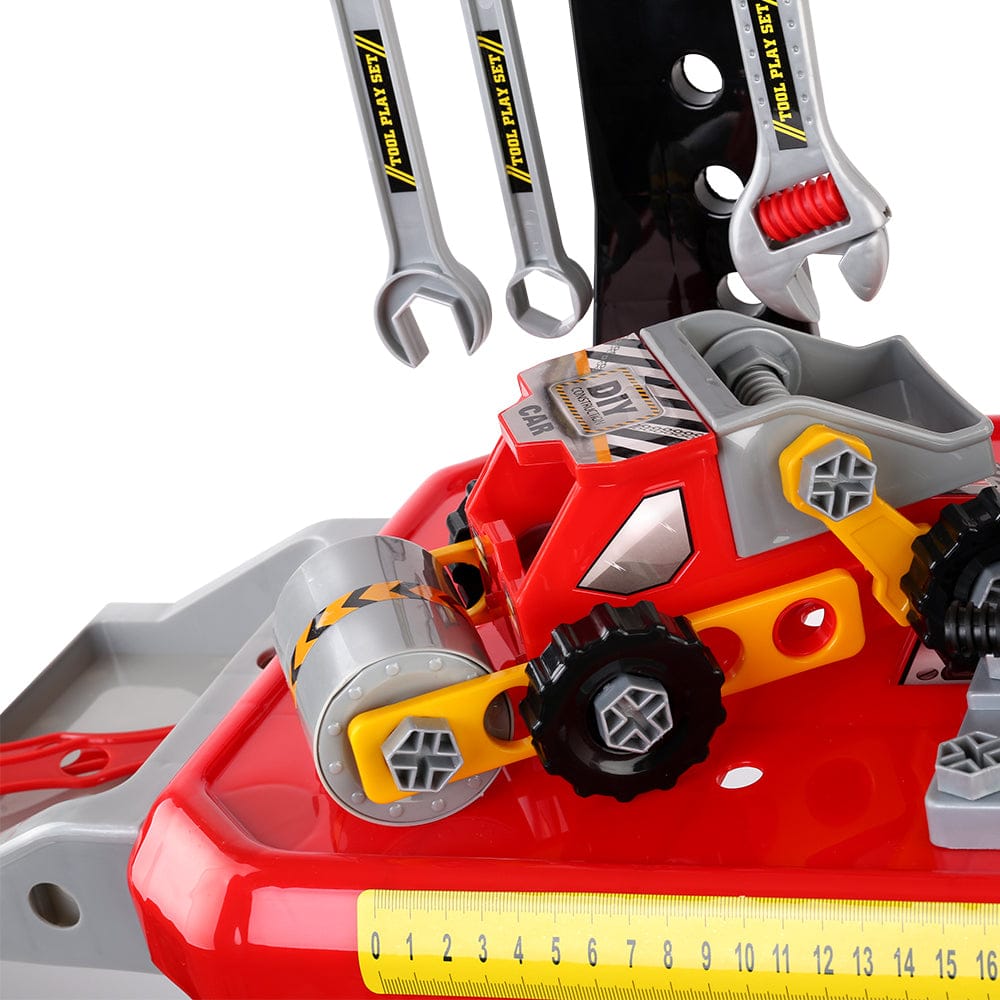 Keezi Baby & Kids > Baby & Kid's Toys > Pretend Play Keezi Kids Pretend Workbench DIY Tools 97 Piece Children Role Play Toys Red