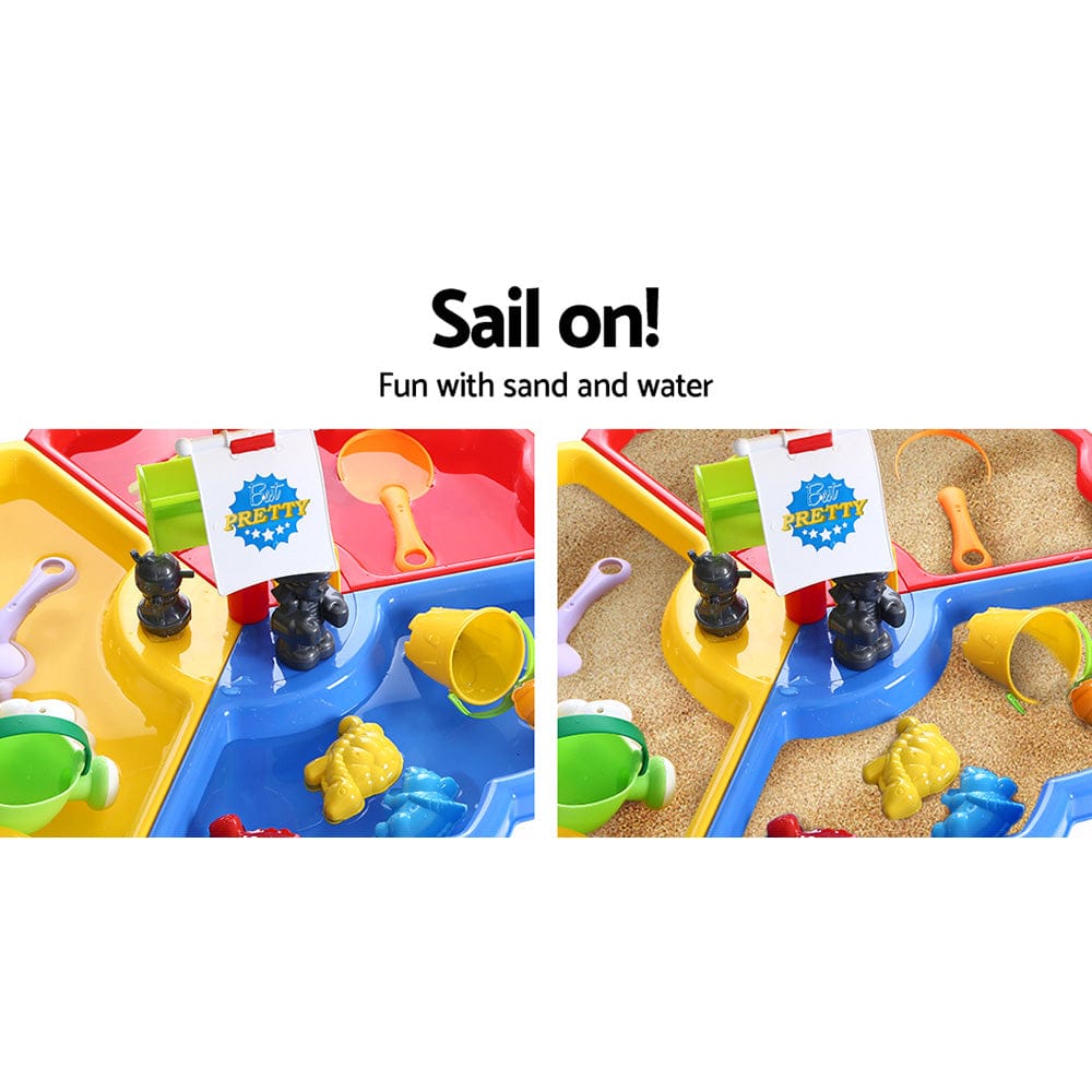 Keezi Baby & Kids > Baby & Kid's Toys > Pretend Play Keezi Kids Sandpit Pretend Play Set Outdoor Sand Water Table Beach Toy