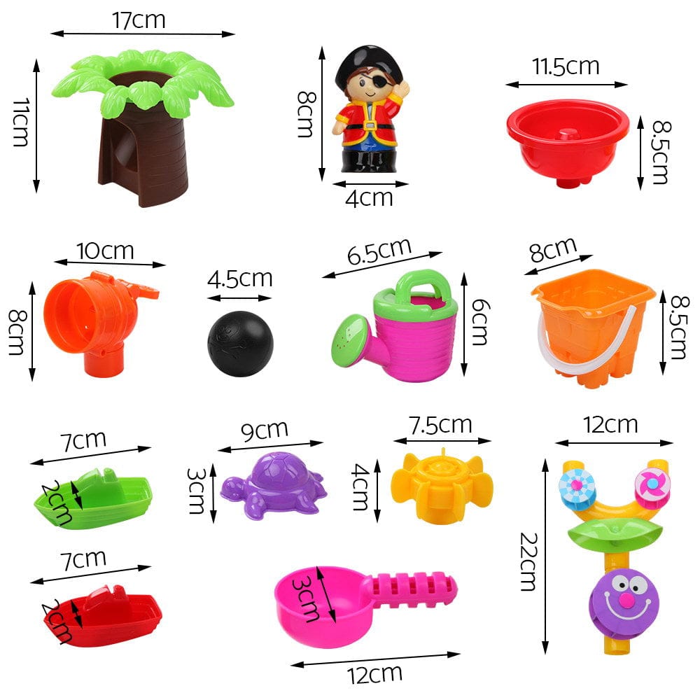 Keezi Baby & Kids > Baby & Kid's Toys > Pretend Play Keezi Kids Sandpit Pretend Play Set Sand Water Table Outdoor Beach Toy Children