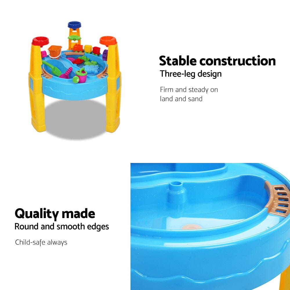 Keezi Baby & Kids > Baby & Kid's Toys > Pretend Play Keezi Kids Sandpit Pretend Play Set Water Sand Table Children Outdoor Toy Umbrella