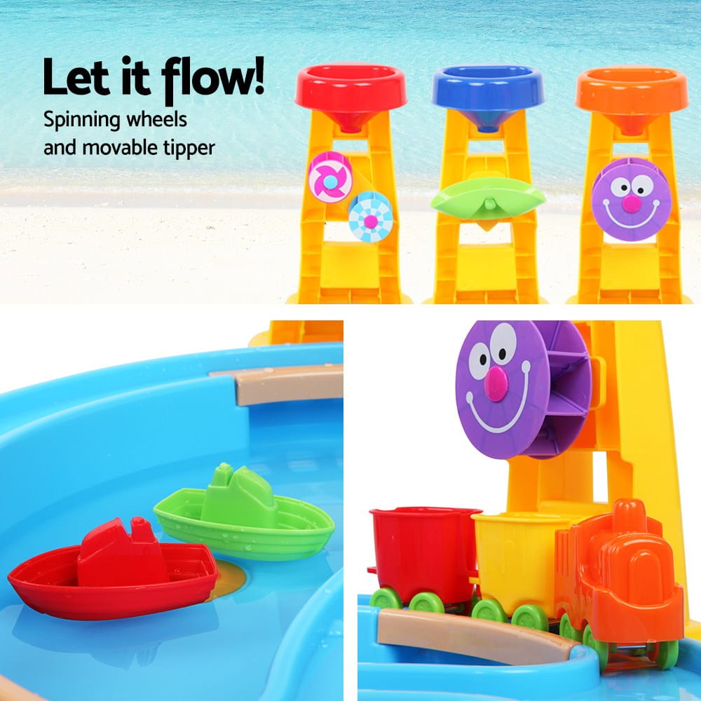 Keezi Baby & Kids > Baby & Kid's Toys > Pretend Play Keezi Kids Sandpit Pretend Play Set Water Sand Table Children Outdoor Toy Umbrella