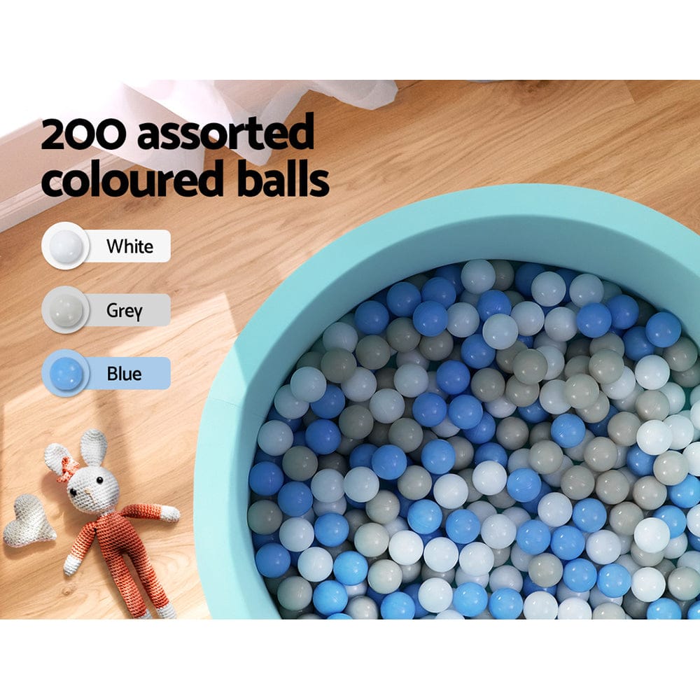 Keezi Baby & Kids > Gates & Playpens > Ball Pits & Play Pens Keezi Kids Ball Pit 90x30cm Ocean Foam Play Pool Barrier Toys Children Blue