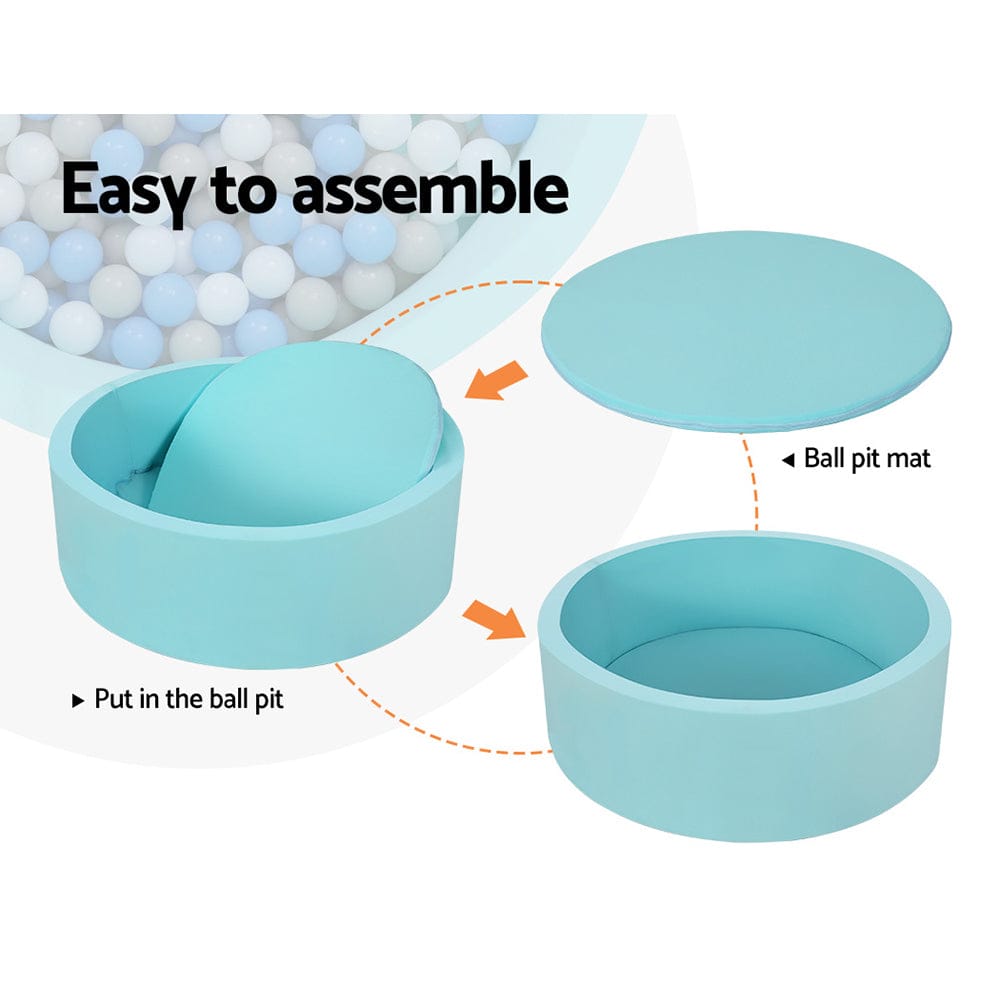 Keezi Baby & Kids > Gates & Playpens > Ball Pits & Play Pens Keezi Kids Ball Pit 90x30cm Ocean Foam Play Pool Barrier Toys Children Blue