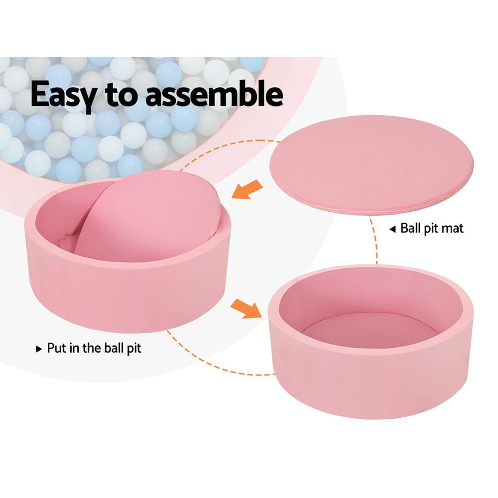 Keezi Baby & Kids > Gates & Playpens > Ball Pits & Play Pens Keezi Kids Ball Pit 90x30cm Ocean Foam Play Pool Barrier Toys Children Pink
