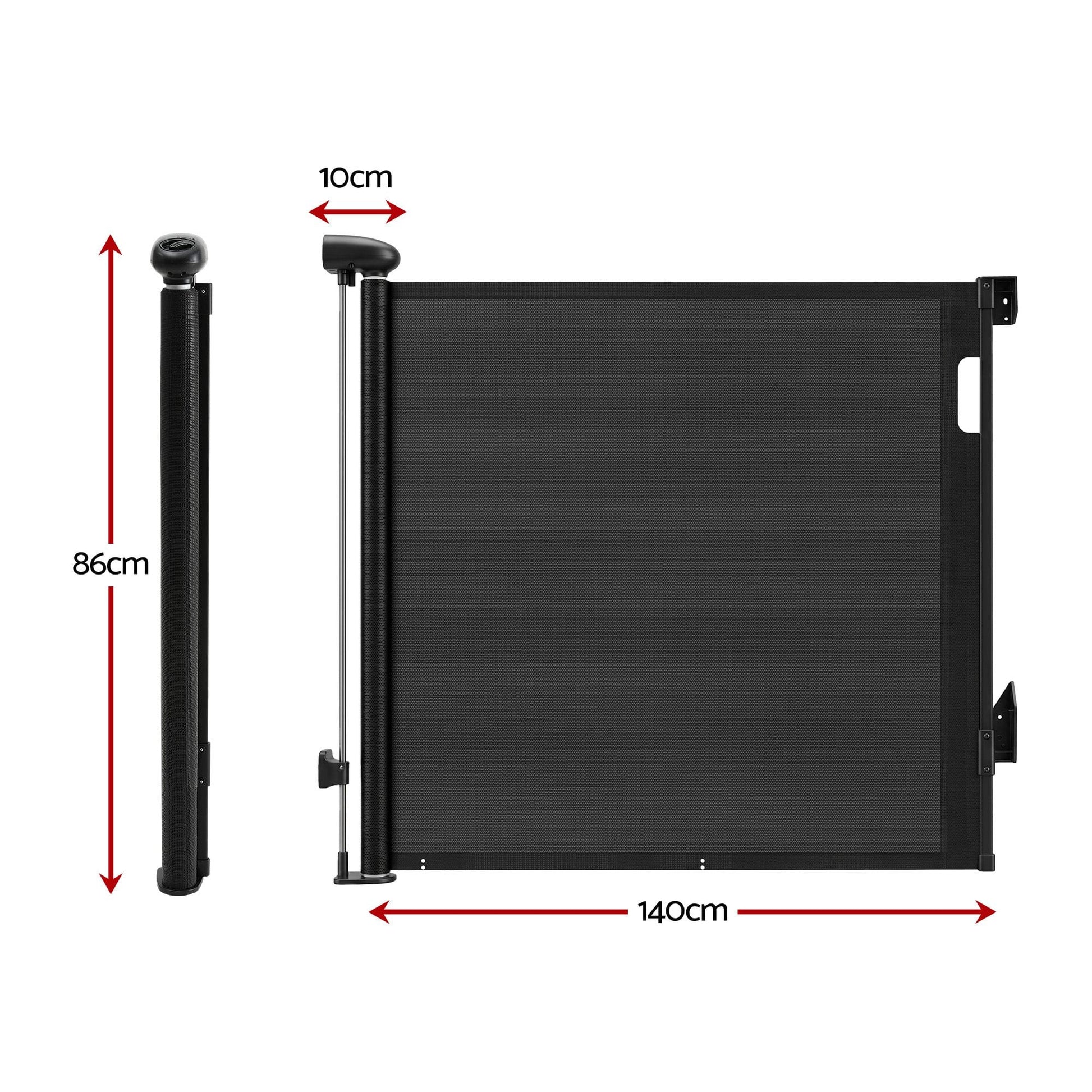 Keezi Baby & Kids > Gates & Playpens > Safety Gates & Safety Accessories Keezi Retractable Gate Baby Gate Pet Safety Fence Extends up to 140cm Black