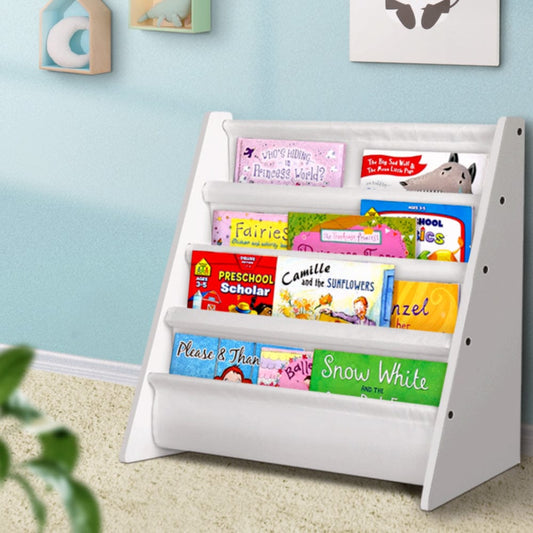 Keezi Baby & Kids > Kid's Furniture > Kid's Bookcases & Shelves Keezi 4 Tiers Kids Bookshelf Magazine Shelf Children Bookcase Rack Organiser