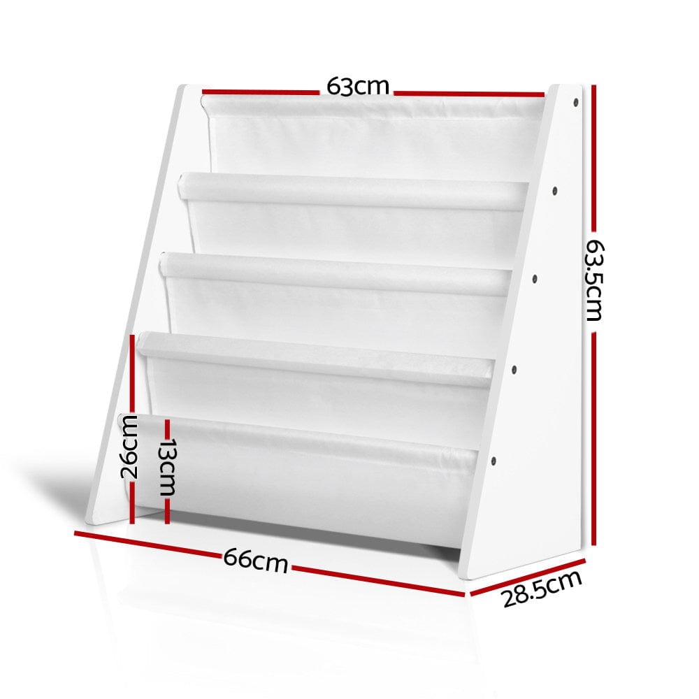 Keezi Baby & Kids > Kid's Furniture > Kid's Bookcases & Shelves Keezi 4 Tiers Kids Bookshelf Magazine Shelf Children Bookcase Rack Organiser