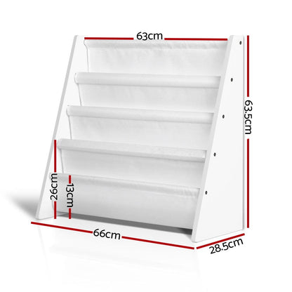 Keezi Baby & Kids > Kid's Furniture > Kid's Bookcases & Shelves Keezi 4 Tiers Kids Bookshelf Magazine Shelf Children Bookcase Rack Organiser