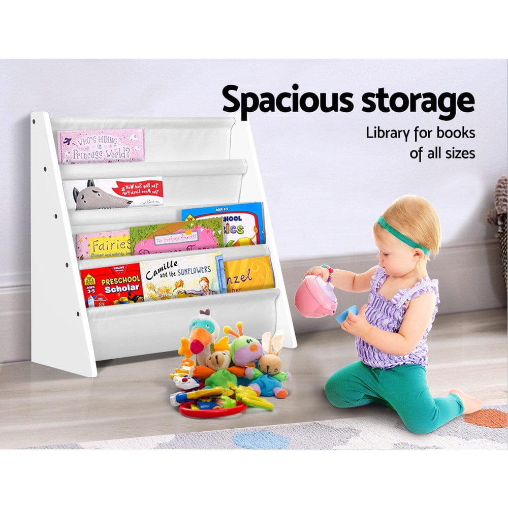 Keezi Baby & Kids > Kid's Furniture > Kid's Bookcases & Shelves Keezi 4 Tiers Kids Bookshelf Magazine Shelf Children Bookcase Rack Organiser