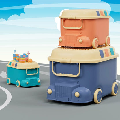Keezi Baby & Kids > Kid's Furniture > Toy Boxes Keezi 3PCS Toy Storage Box Cute Car Toy Container Kids Toys Organiser Snack Boxes