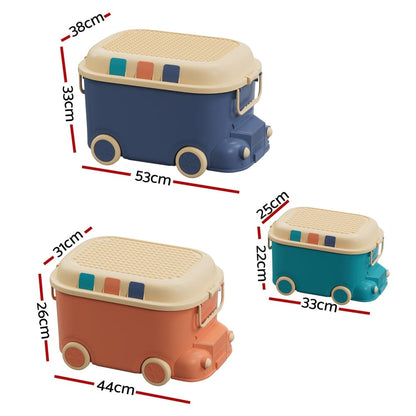 Keezi Baby & Kids > Kid's Furniture > Toy Boxes Keezi 3PCS Toy Storage Box Cute Car Toy Container Kids Toys Organiser Snack Boxes