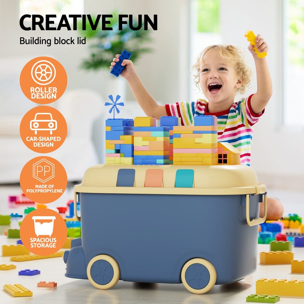 Keezi Baby & Kids > Kid's Furniture > Toy Boxes Keezi 3PCS Toy Storage Box Cute Car Toy Container Kids Toys Organiser Snack Boxes