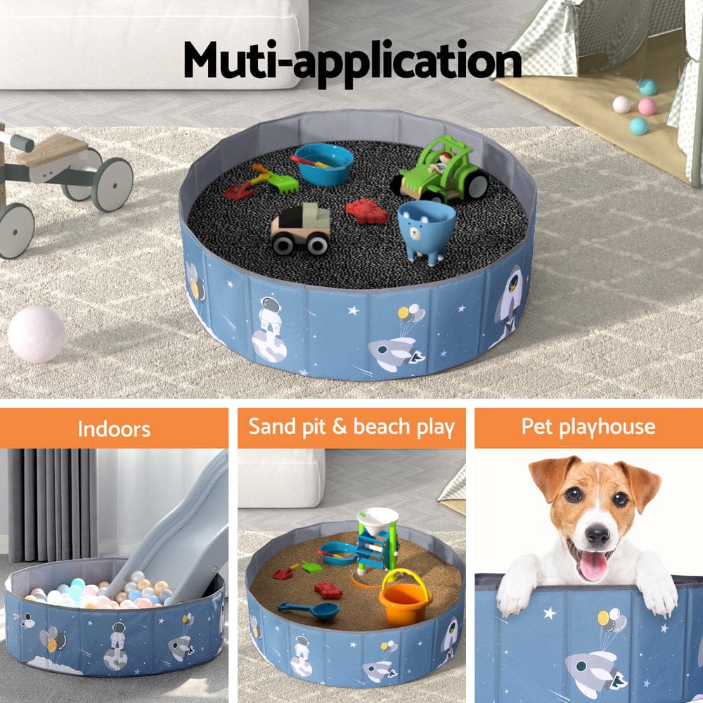 Keezi Baby & Kids > Kid's Furniture > Toy Boxes Keezi Kids Ball Pool Pit Toddler Play Foldable Child Playhouse Storage Bag Blue