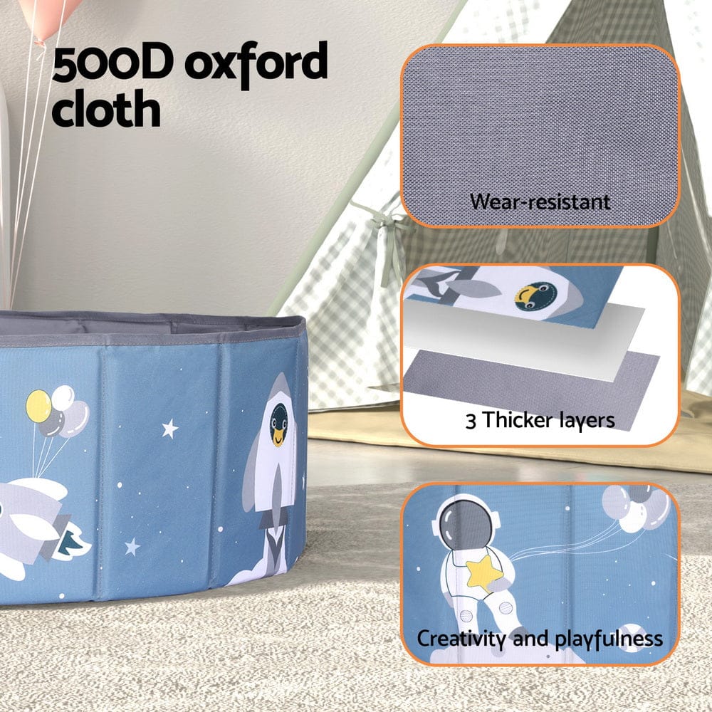 Keezi Baby & Kids > Kid's Furniture > Toy Boxes Keezi Kids Ball Pool Pit Toddler Play Foldable Child Playhouse Storage Bag Blue