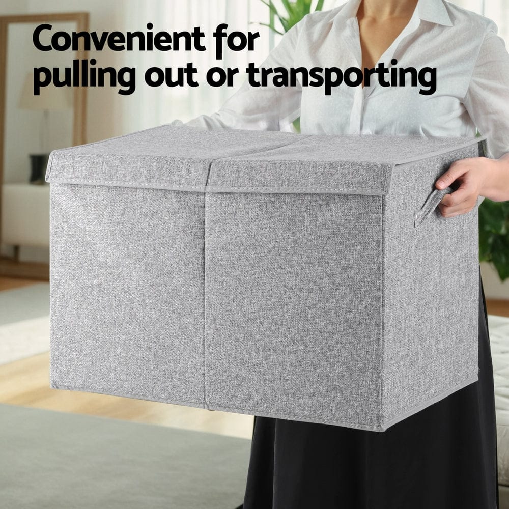 Keezi Baby & Kids > Kid's Furniture > Toy Boxes Keezi Large Toy Box Chest Storage with Flip-Top Lid Foldable Organizer Bins Grey