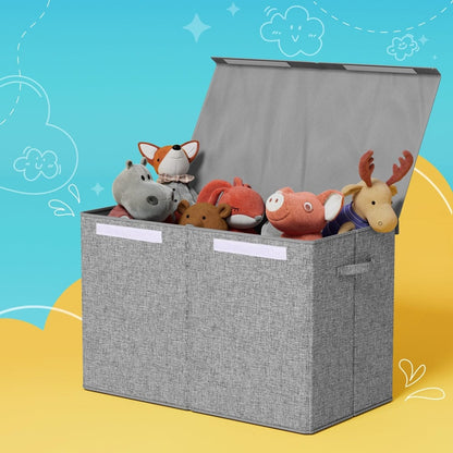Keezi Baby & Kids > Kid's Furniture > Toy Boxes Keezi Large Toy Box Chest Storage with Flip-Top Lid Foldable Organizer Bins Grey