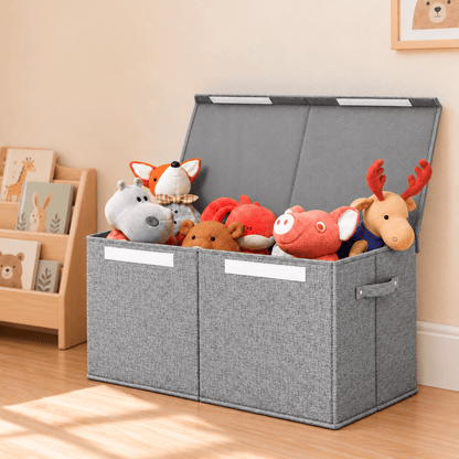 Keezi Baby & Kids > Kid's Furniture > Toy Boxes Keezi Large Toy Box Chest Storage with Flip-Top Lid Foldable Organizer Bins Grey