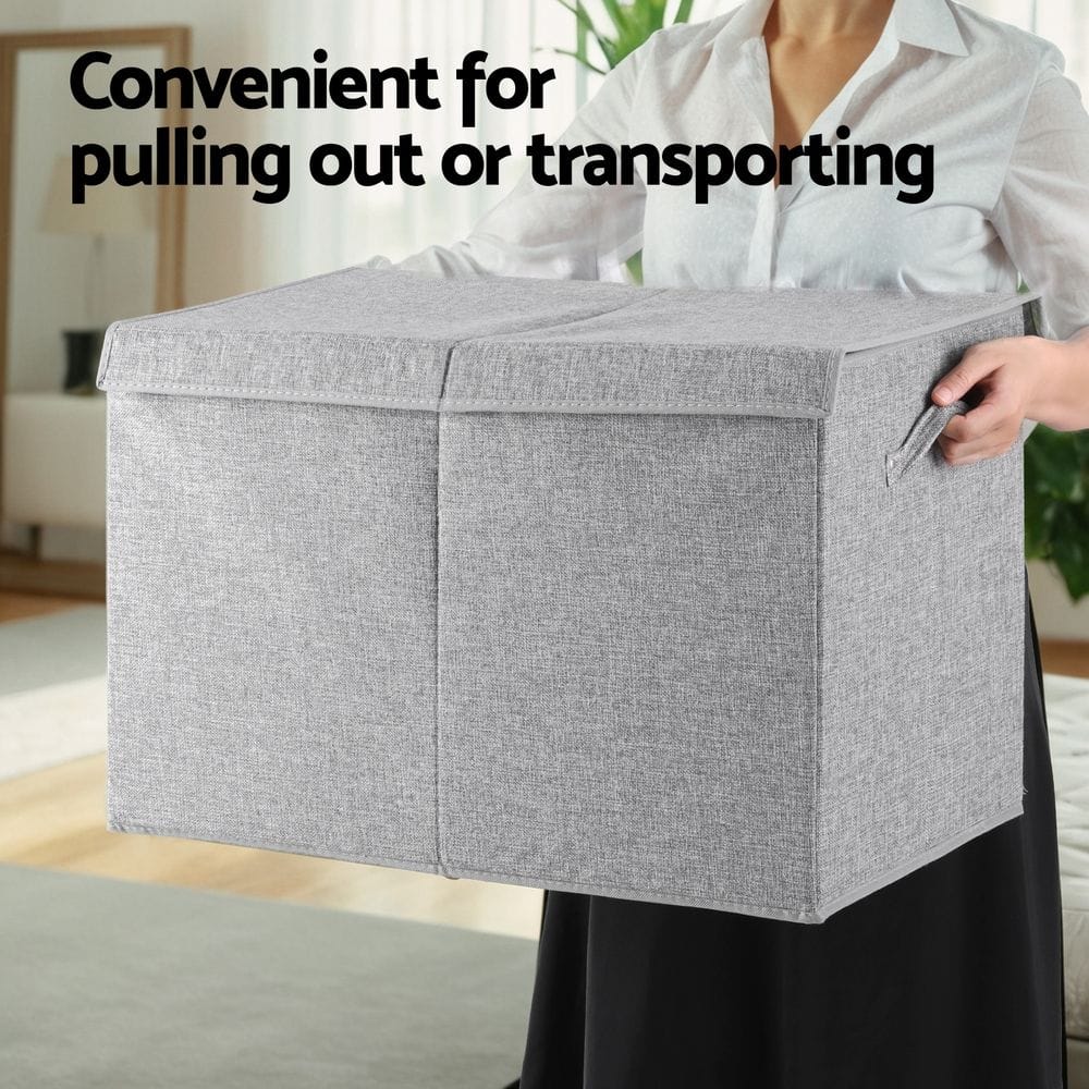 Keezi Baby & Kids > Kid's Furniture > Toy Boxes Keezi Large Toy Box Chest Storage with Flip-Top Lid Foldable Organizer Bins Grey