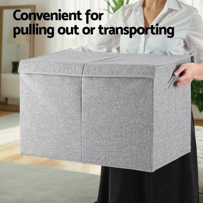 Keezi Baby & Kids > Kid's Furniture > Toy Boxes Keezi Large Toy Box Chest Storage with Flip-Top Lid Foldable Organizer Bins Grey