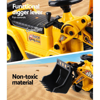 Keezi Baby & Kids > Ride On Cars, Go-karts & Bikes > Ride On Cars Keezi Ride On Car Toys Kids Excavator Bulldozer Sandpit Digger Car Pretend Play