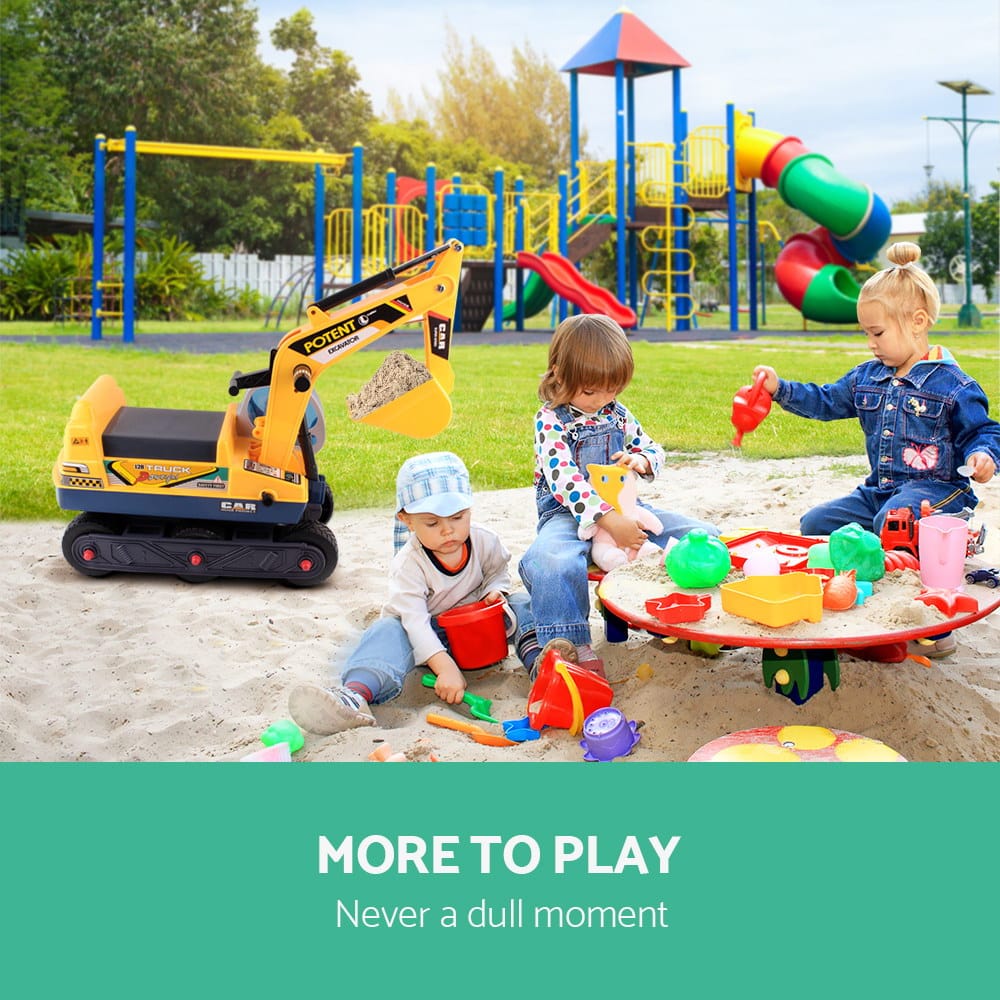 Keezi Baby & Kids > Ride On Cars, Go-karts & Bikes > Ride On Cars Keezi Ride On Car Toys Kids Excavator Digger Sandpit Bulldozer Car Pretend Play
