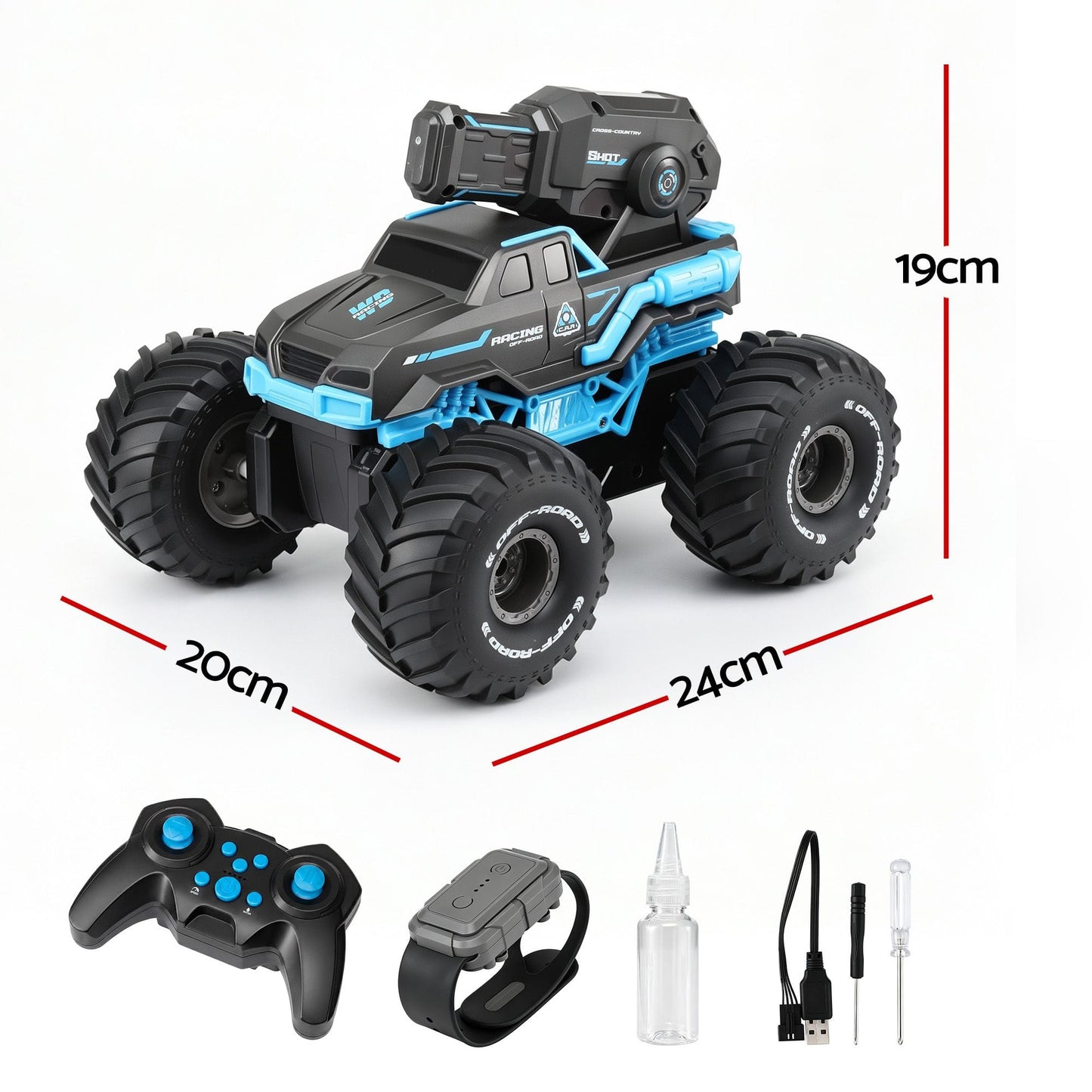Keezi Kids Baby & Kids > Baby & Kid's Toys > Activity Toys Keezi Kids Amphibious 2.4GHz Remote Control Car Boat with Water Spray Blue