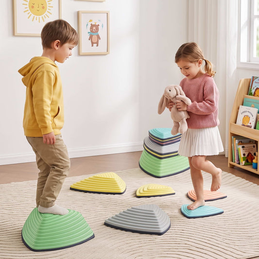 Keezi Kids Baby & Kids > Baby & Kid's Toys > Activity Toys Keezi Kids Stepping Stones 6PCS Balance Stones Indoor Outdoor Toy