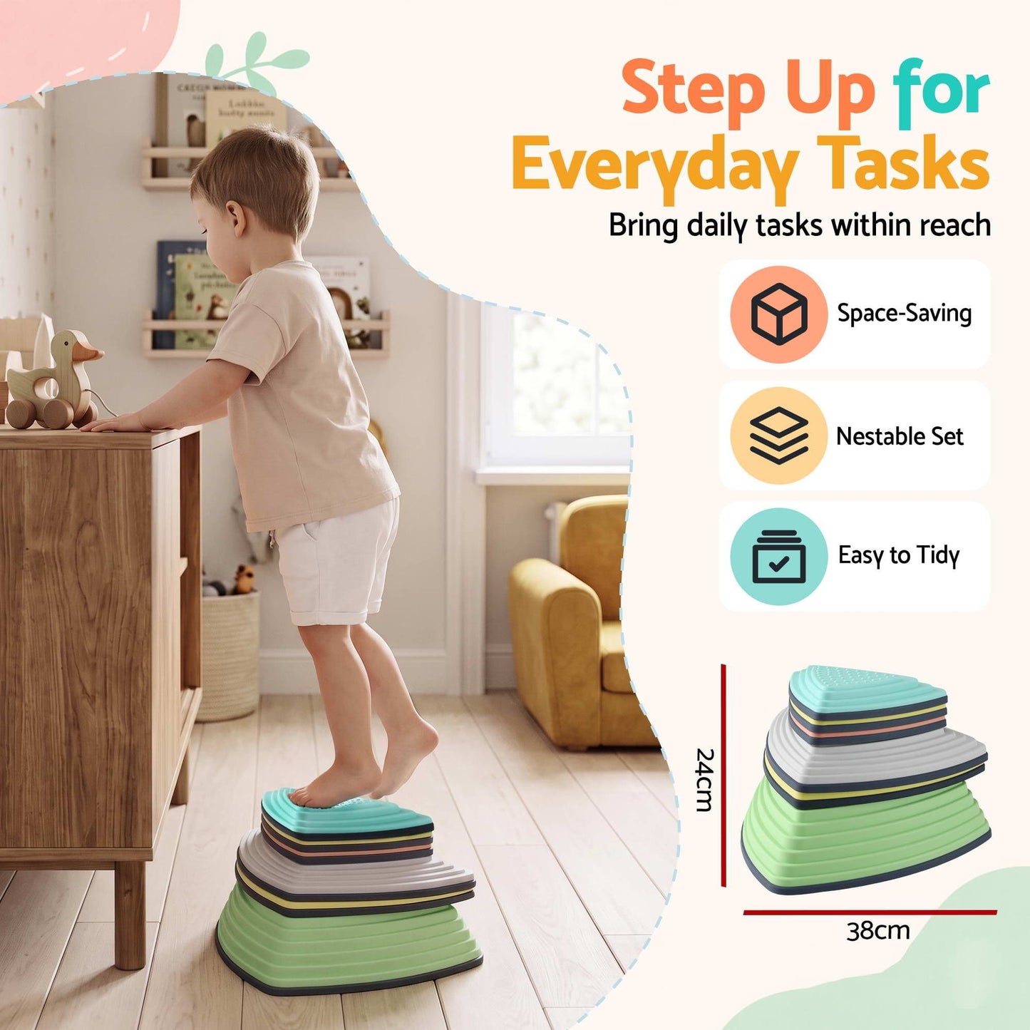 Keezi Kids Baby & Kids > Baby & Kid's Toys > Activity Toys Keezi Kids Stepping Stones 6PCS Balance Stones Indoor Outdoor Toy