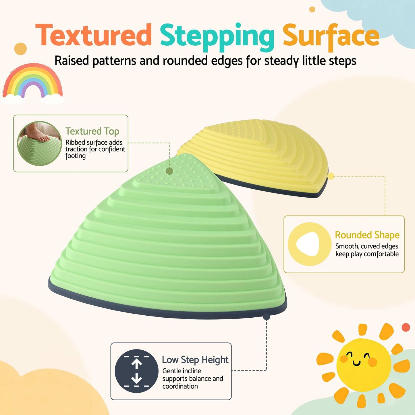 Keezi Kids Baby & Kids > Baby & Kid's Toys > Activity Toys Keezi Kids Stepping Stones 6PCS Balance Stones Indoor Outdoor Toy