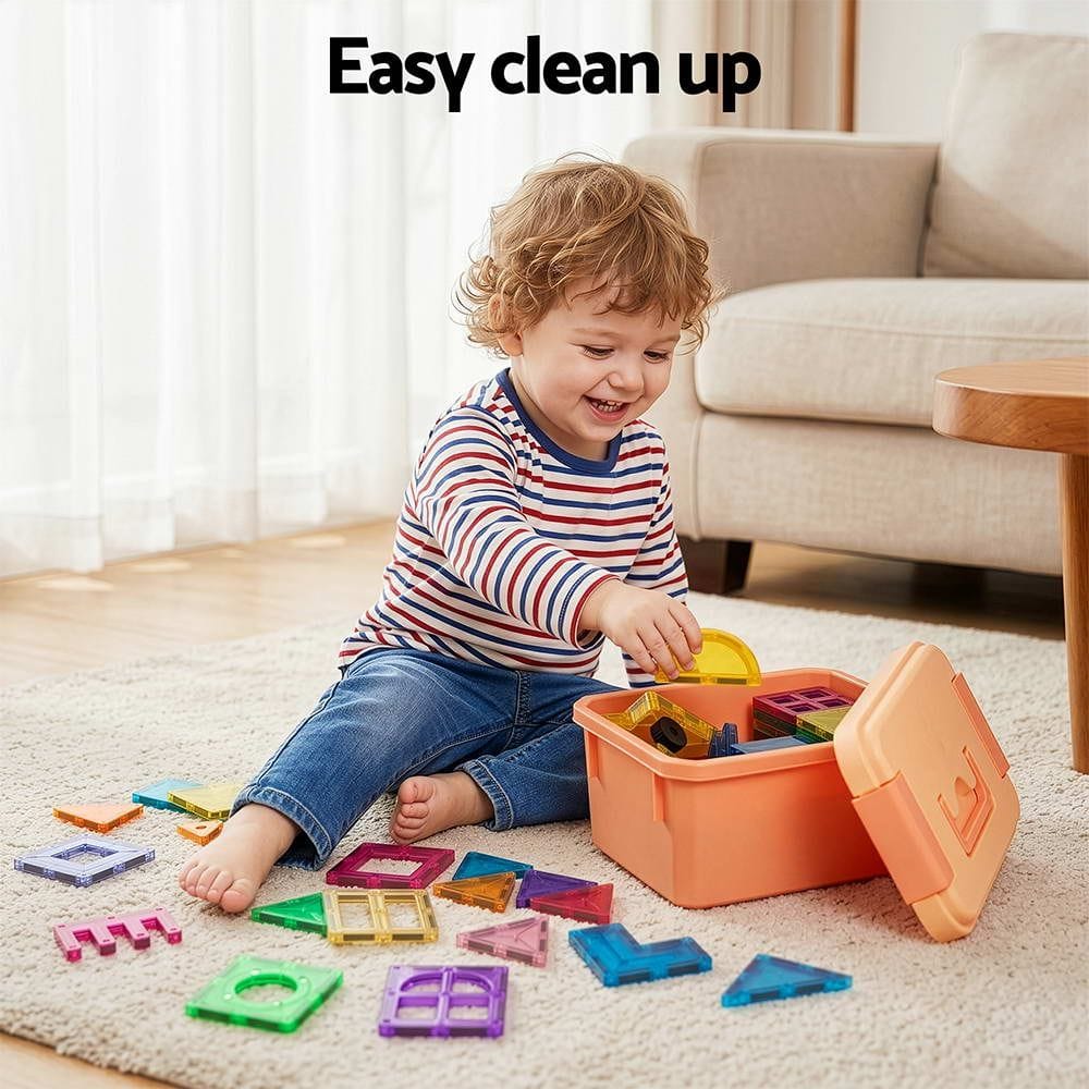 Keezi Kids Baby & Kids > Baby & Kid's Toys > Building Toys Keezi 100pcs Kids Magnetic Tiles Blocks Building Educational Toys Children Gift