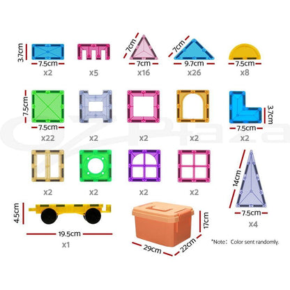 Keezi Kids Baby & Kids > Baby & Kid's Toys > Building Toys Keezi 100pcs Kids Magnetic Tiles Blocks Building Educational Toys Children Gift