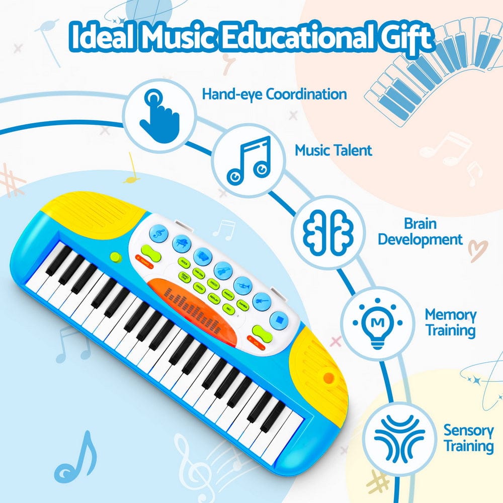 Keezi Kids Baby & Kids > Baby & Kid's Toys > Musical Toys Keezi Kids Piano Keyboard 37 Keys Electronic Musical Instrument Set w/ Stool Microphone