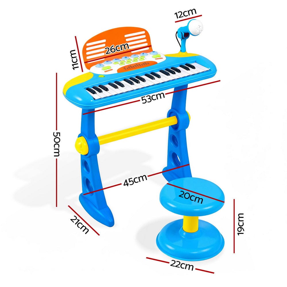 Keezi Kids Baby & Kids > Baby & Kid's Toys > Musical Toys Keezi Kids Piano Keyboard 37 Keys Electronic Musical Instrument Set w/ Stool Microphone