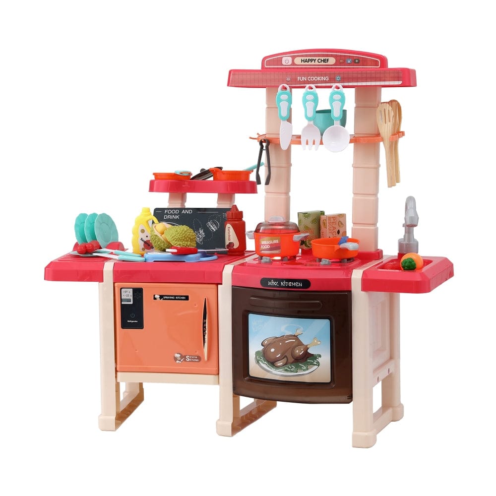 Keezi Kids Baby & Kids > Baby & Kid's Toys > Pretend Play Keezi Kids Kitchen Pretend Play Set Cooking Sound Steam Light Function