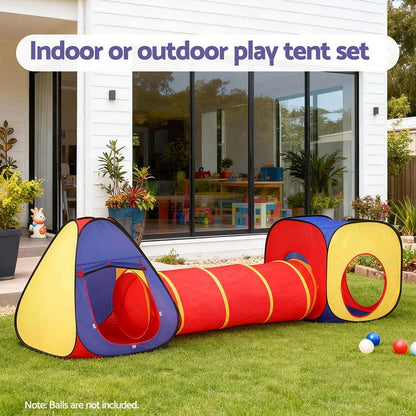 Keezi Kids Baby & Kids > Baby & Kid's Toys > Pretend Play Keezi Kids Playhouse Play Tent Pop Up Teepee Castle Crawl Tunnel Outdoor Indoor Toys Children Gift