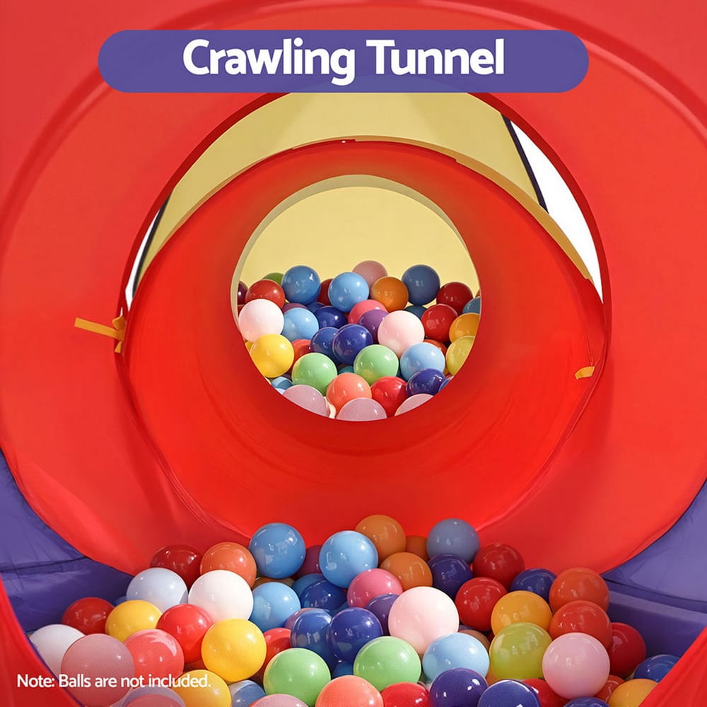 Keezi Kids Baby & Kids > Baby & Kid's Toys > Pretend Play Keezi Kids Playhouse Play Tent Pop Up Teepee Castle Crawl Tunnel Outdoor Indoor Toys Children Gift