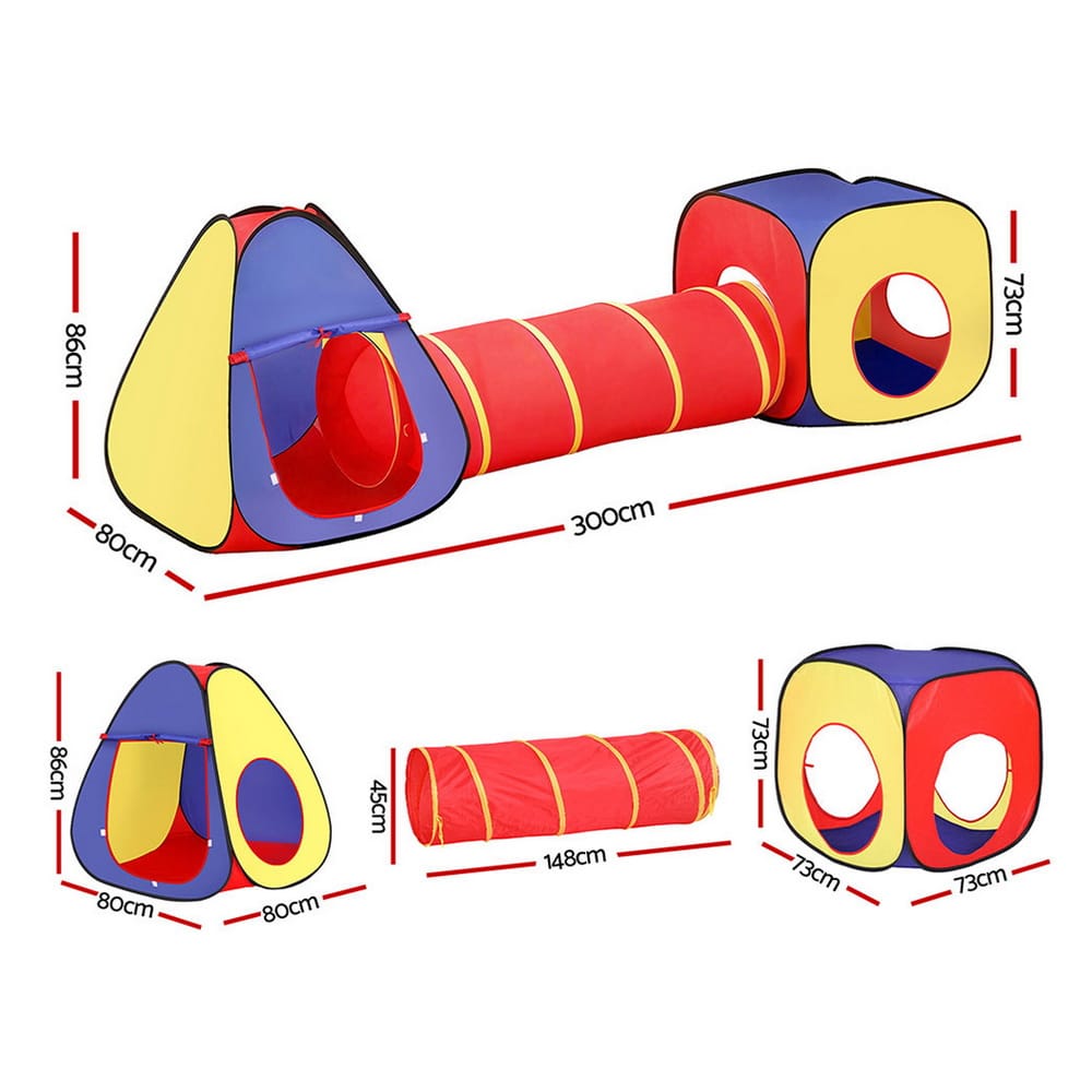 Keezi Kids Baby & Kids > Baby & Kid's Toys > Pretend Play Keezi Kids Playhouse Play Tent Pop Up Teepee Castle Crawl Tunnel Outdoor Indoor Toys Children Gift