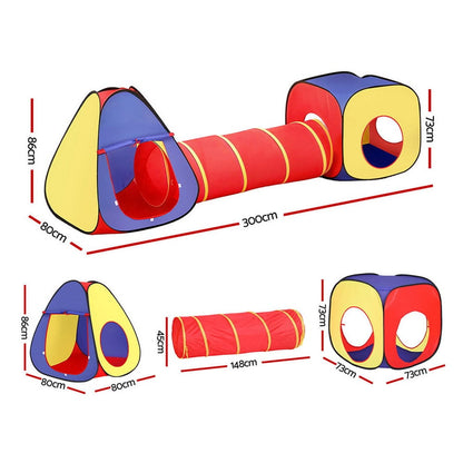 Keezi Kids Baby & Kids > Baby & Kid's Toys > Pretend Play Keezi Kids Playhouse Play Tent Pop Up Teepee Castle Crawl Tunnel Outdoor Indoor Toys Children Gift