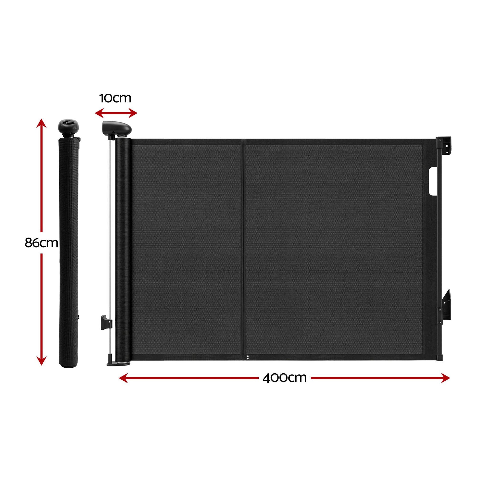 Keezi Kids Baby & Kids > Gates & Playpens > Safety Gates & Safety Accessories Keezi Retractable Gate Baby Gate Pet Safety Fence Extends up to 400cm Black