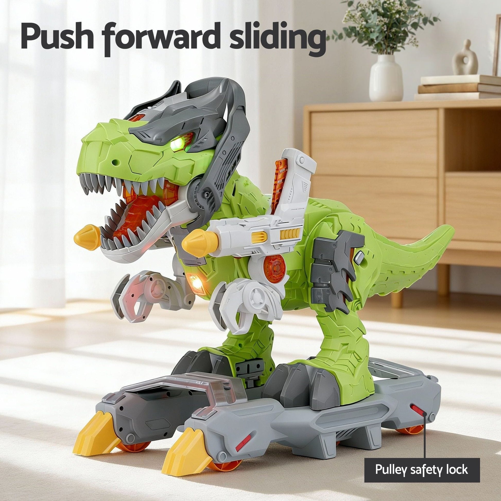 Keezi Kids Baby & Kids > Ride On Cars, Go-karts & Bikes > Ride On Cars Keezi Kids Dinosaur Ride On Push Car Toy with Spray Function Indoor Outdoor Toys