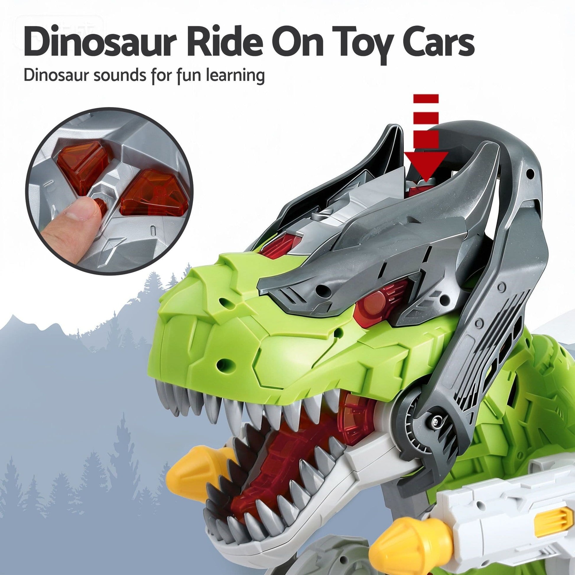 Keezi Kids Baby & Kids > Ride On Cars, Go-karts & Bikes > Ride On Cars Keezi Kids Dinosaur Ride On Push Car Toy with Spray Function Indoor Outdoor Toys