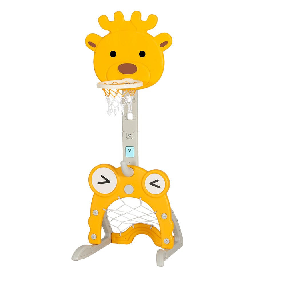 Keezi Sports & Fitness > Ball Sports > Basketball & Basketball Accessories Keezi Kids Basketball Hoop Stand Adjustable 5-in-1 Sports Center Toys Set Yellow