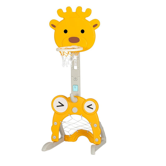 Keezi Sports & Fitness > Ball Sports > Basketball & Basketball Accessories Keezi Kids Basketball Hoop Stand Adjustable 5-in-1 Sports Center Toys Set Yellow