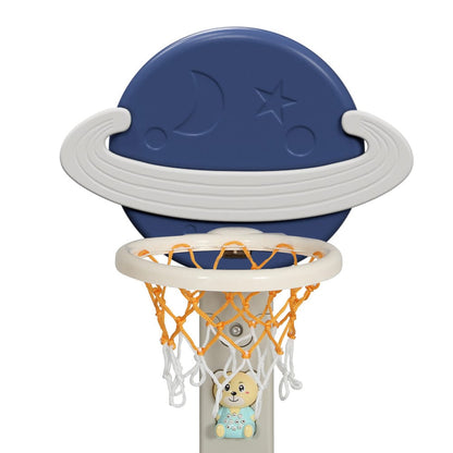 Keezi Sports & Fitness > Ball Sports > Basketball & Basketball Accessories Keezi Kids Basketball Hoop Stand Adjustable 6-in-1 Sports Center Toys Set Blue