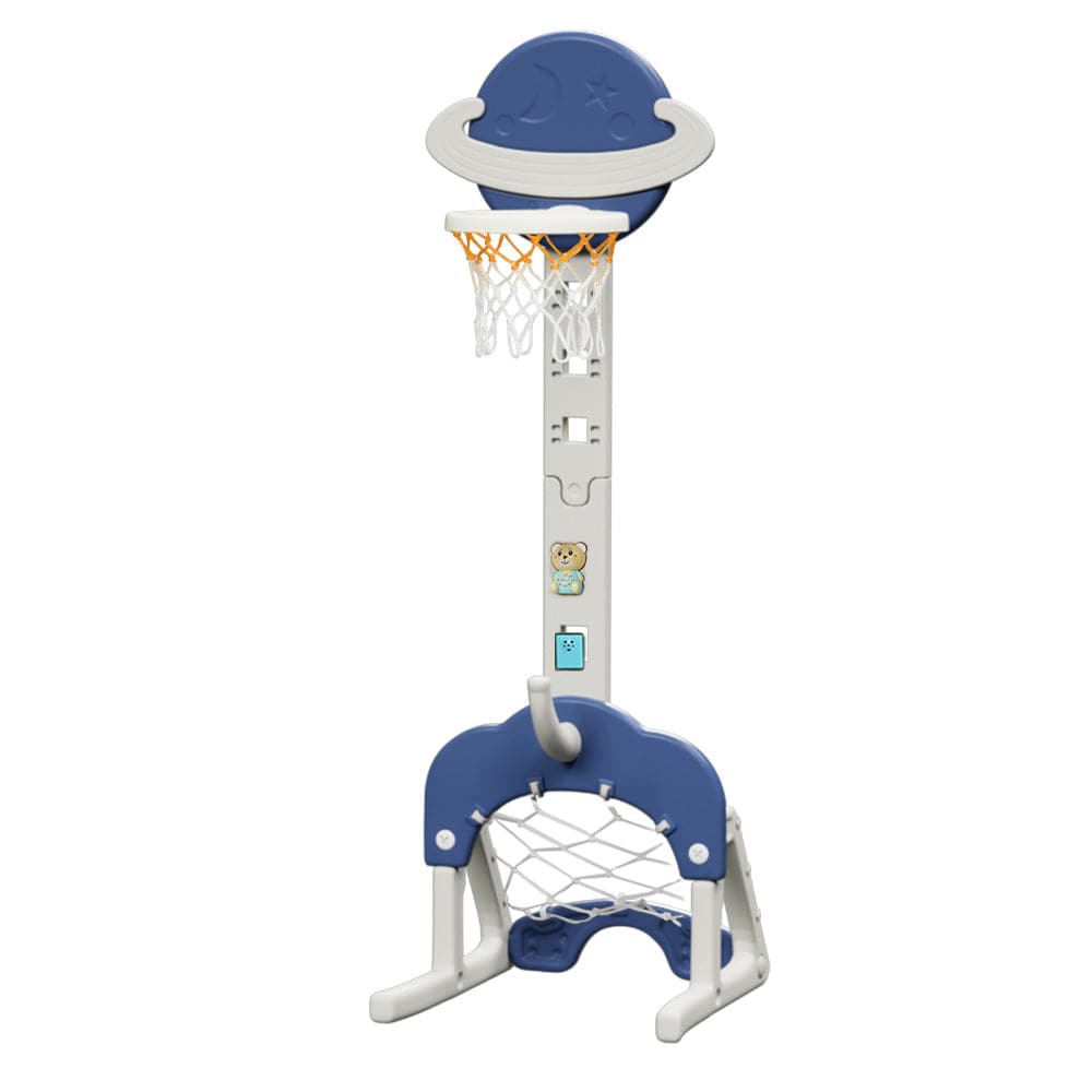 Keezi Sports & Fitness > Ball Sports > Basketball & Basketball Accessories Keezi Kids Basketball Hoop Stand Adjustable 6-in-1 Sports Center Toys Set Blue