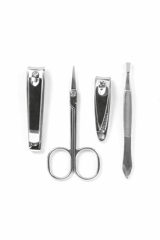 Kempt Manicure Set 4PCS Nail Clippers Set Stainless Manicure Pedicure Kit Cuticle Grooming Case