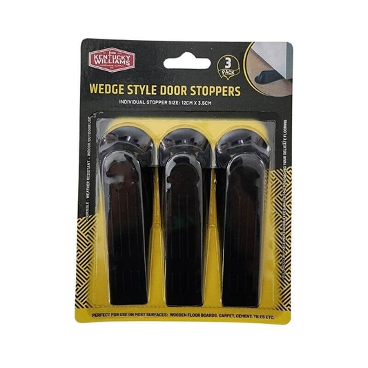 Kentucky Williams 3 pcs Rubber Door Stop Stopper Wedge Jam Jammer Stoppers Heavy Duty Tool
